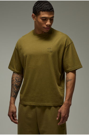 Training Dept Premium Heavyweight 220gsm Oversized Boxy T-shirt - olive
