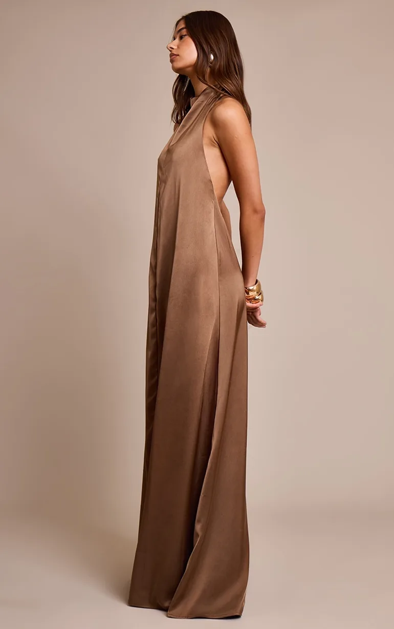 high neck low back maxi dress Black Satin Backless Maxi Dress | Womens | Small | 100% Polyester | Lulus | Homecoming