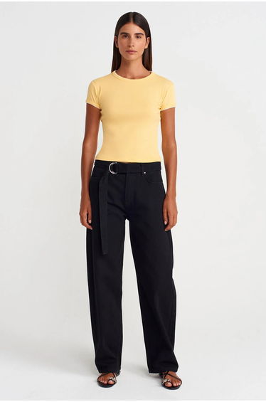 Dilvin Women's Slim Fit Cotton Crop T-Shirt