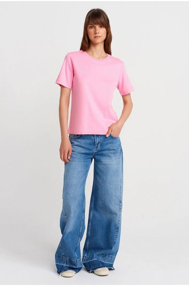 Dilvin Women's Cotton Crew Neck T-Shirt