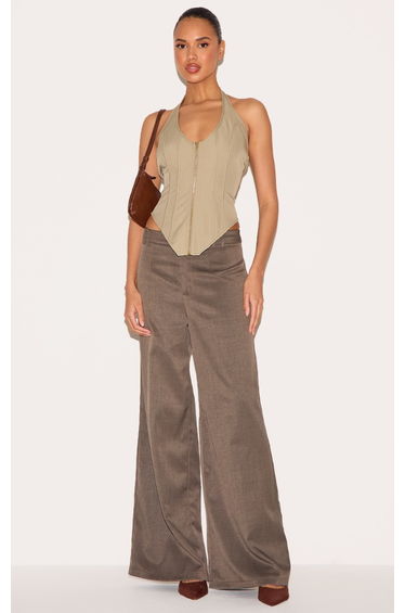 Sage Boned Dip Hem Corset