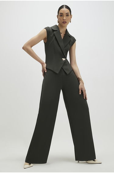 Green Cap Sleeve Wide Leg Jumpsuit
