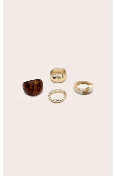 Gold Chunky Resin Multi-pack Rings