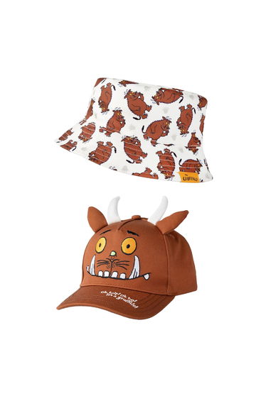 The Gruffalo Boys Character Reversible Bucket Hat & Cap Set - Brown