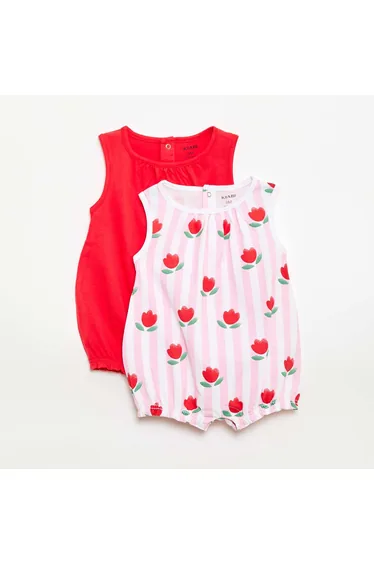 2-Pack Sleeveless Rompers PINK