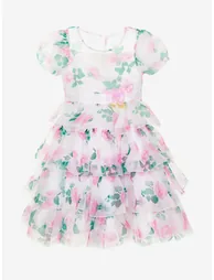 Girls Peony Princess Dress in White - 1