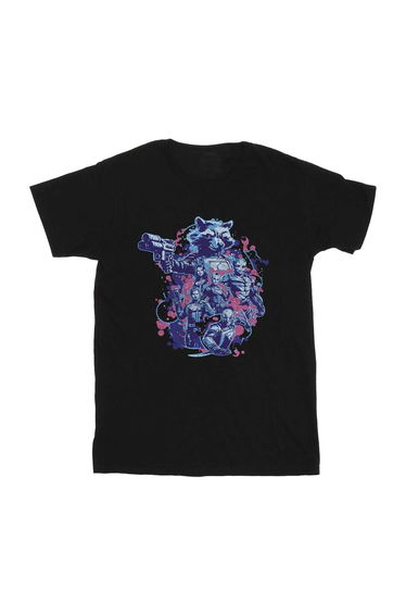 Guardians Of The Galaxy Volume 3 Boys Group Pose Cotton T-Shirt - Black