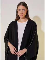 Contrast Stitching Batwing Sleeve Detail Kimono - 2