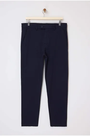 Navy Blue Men's Regular Fit Chino Transitional Pants