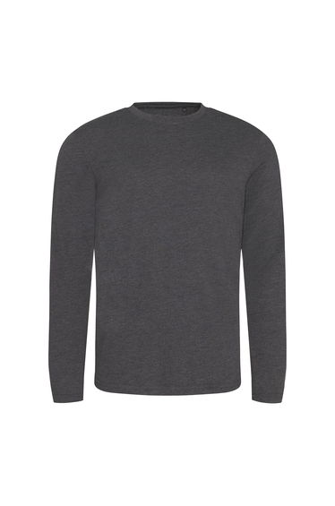 AWDis Mens Long Sleeve Tri-Blend T-Shirt - Heather Charcoal