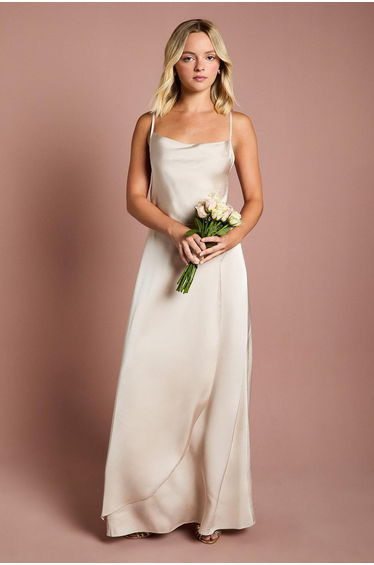 Teen Cowl Front Waterfall Skirt Dress