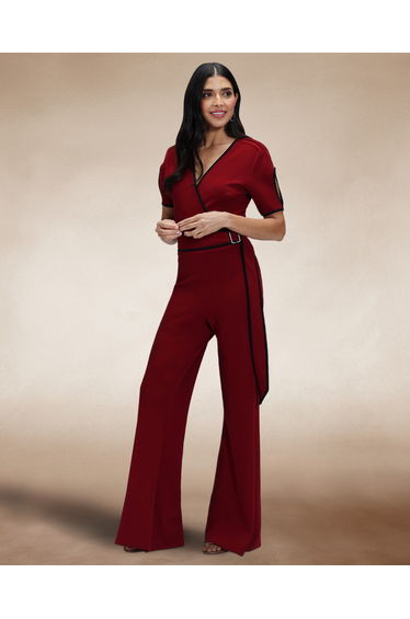 Contrast Piping Detail Jumpsuit