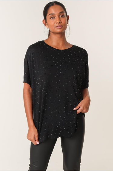 Stud Detail Round Neck T-shirt