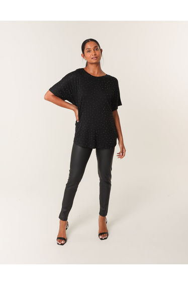 Stud Detail Round Neck T-shirt product thumbnail 4