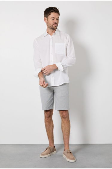 Grey Pinstripe Chino Shorts
