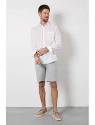 Grey Pinstripe Chino Shorts