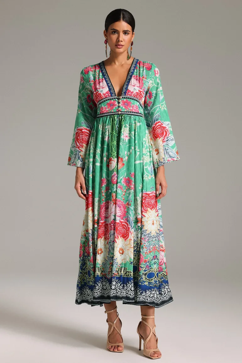Elana Floral Printed Maxi Dress Bella Barnett : Day Dresses : VogaCloset Oman Elana Floral Printed Maxi Dress Bella Barnett : Day Dresses : VogaCloset Oman