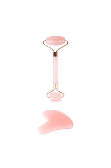 Brushworks Rose Resin Roller & Gua Sha