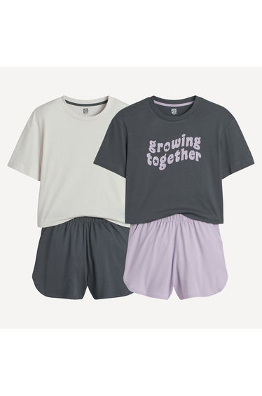 Pack of 2 Short Pyjamas in Cotton