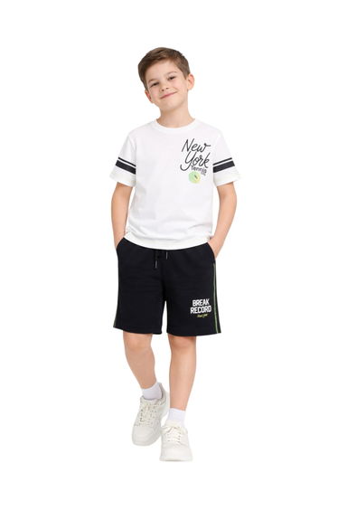 Boys Cotton Graphic T-Shirt and Shorts Set