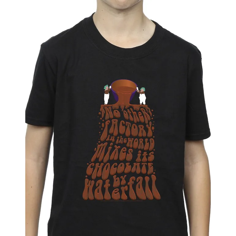 Willy Wonka Boys Chocolate Waterfall T-Shirt - Black - 1