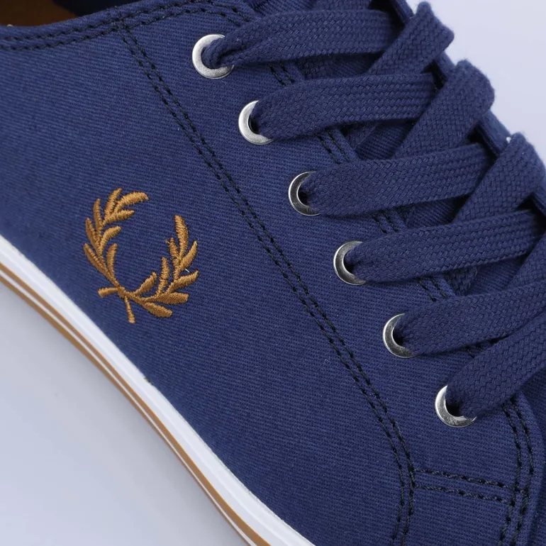 Men's Fred Perry Kingston Twill Trainers in Blue - 5