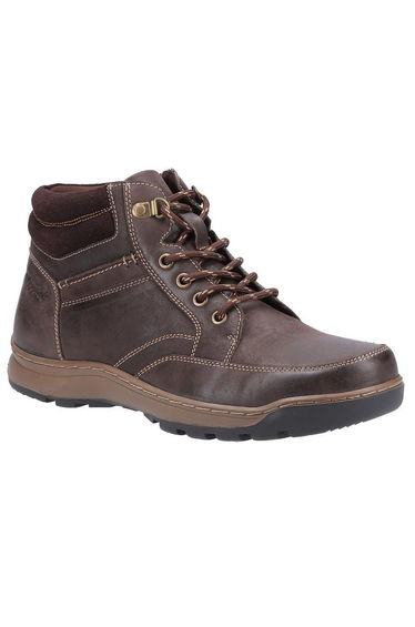 Hush Puppies Mens Grover Leather Boots - Brown