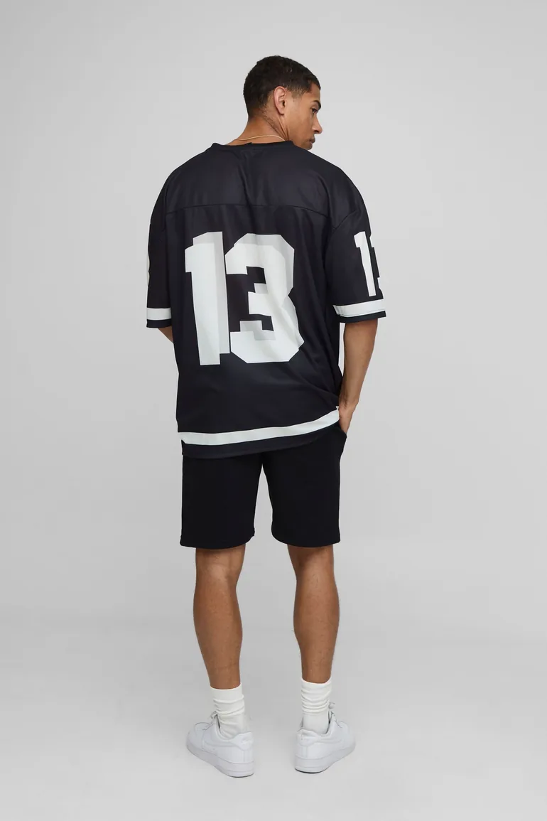 Regular Fit Ofcl Varsity Graphic Jersey Shorts - black - 1