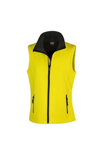Result Core Womens/Ladies Printable Softshell Bodywarmer - Yellow /Black