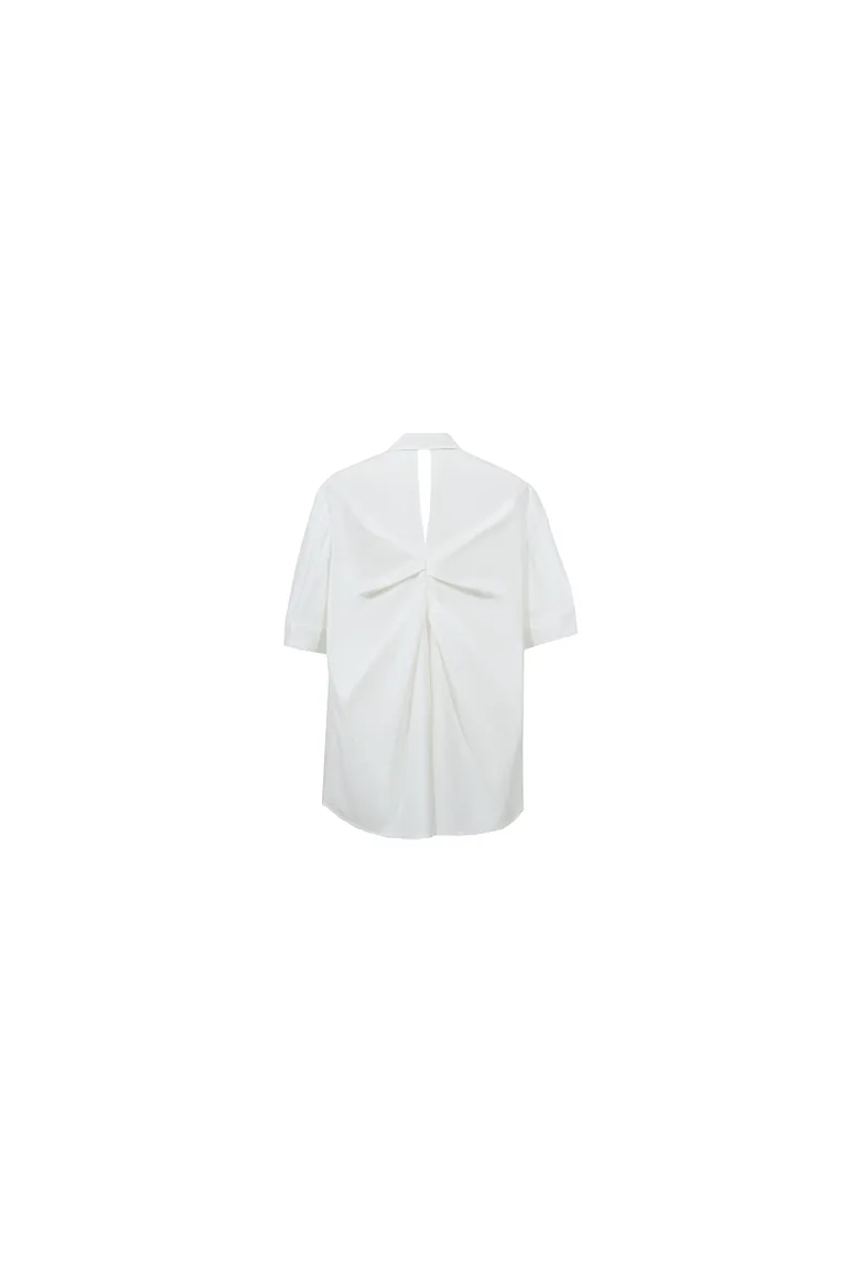 Hollow Pleated Stripe Shirt - 5