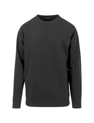 Mens Crew Neck Plain Sweatshirt - Black - 2