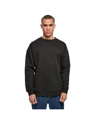 Mens Crew Neck Plain Sweatshirt - Black - 1