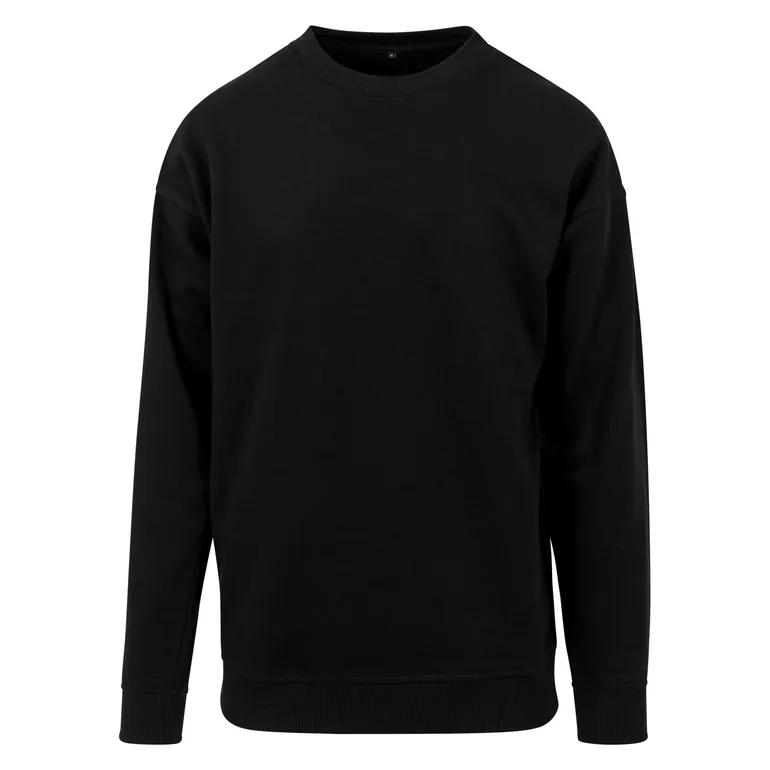 Mens Crew Neck Plain Sweatshirt - Black - 4