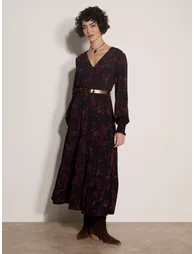 Floral Crepe Midi Dress