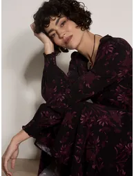 Floral Crepe Midi Dress - 1