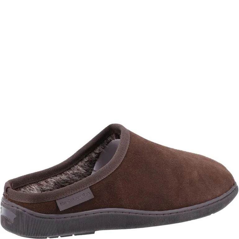 Hush Puppies Mens Ashton Suede Slippers - Brown - 1