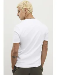 White Muscle Fit Stretch T-shirts 3 Pack - 2