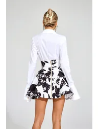 Nathaniei Black Flower Printed Set - 6