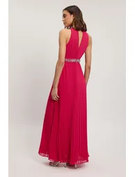 Crystal Embellished Woven Split Maxi Dress - 2