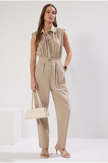 Jumpsuit - Beige - Regular fit