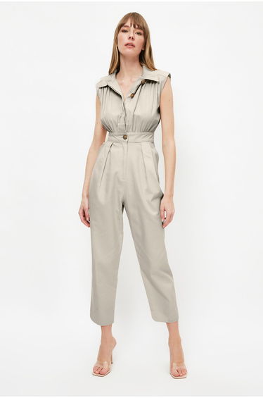 Jumpsuit - Beige - Regular fit product thumbnail 4