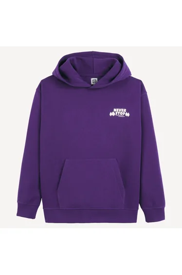Back/Front Print Fleece Hoodie