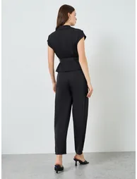 Women Belted Tailored Top and Pants Co-Ords - 5
