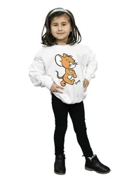 Tom And Jerry Girls Angry Mouse Cotton Sweatshirt - White - 3