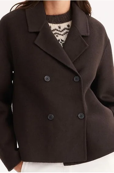 Short Oversize Wool Blend Jacket