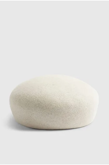 Cream Wool Pill Box Hat