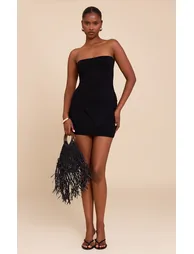 Black Fine Knit Mini Skirt