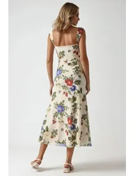 Patterned Maxi Dress with Heart Collar - 2