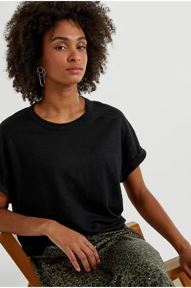 Linen Crew Neck T-Shirt