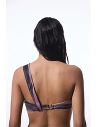 PENTI Nixie Striped One Shoulder Bikini Top - 2
